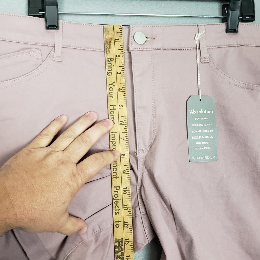 Wit & Wisdom Elastic Waist Denim Shorts Mauve Smokey Twilight Coastal Summer NWT - Picture 5 of 10